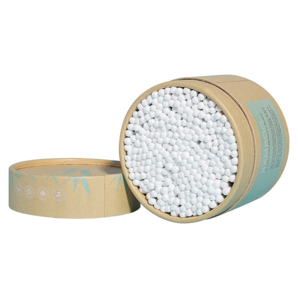 Paper Stick Cotton Swabs Eco-friendly Ear Cleaning Cotton Swabs with Double Round Bamboo Tips