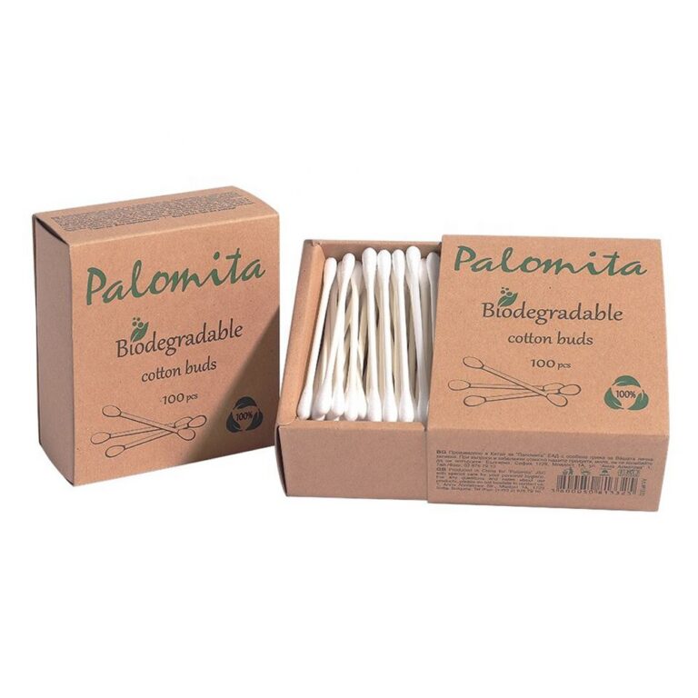 Paper Stick Cotton Swabs Disposable Qtips Paper Stick Cotton Ear Buds in Kraft Paper Box