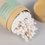 Paper Stick Cotton Swabs Eco-friendly Ear Cleaning Cotton Swabs with Double Round Bamboo Tips