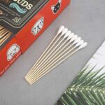 Wood & Bamboo Stick Cotton Swabs Long Cotton Swabs for Ear Care, Cleansing & Healthy Personal Care Products